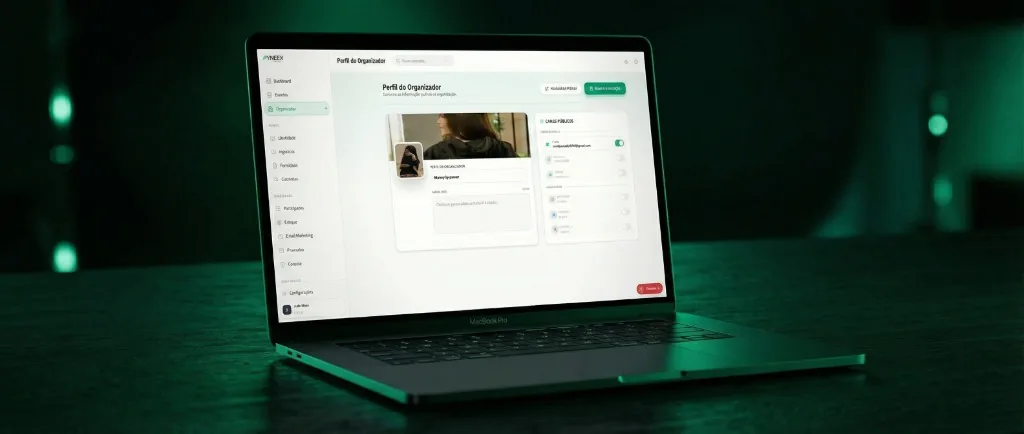 Dashboard Fyneex para produtores de eventos